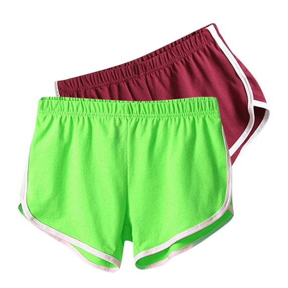 Samickarr Plus Size Dolphin Shorts For Women Athletic Shorts Yoga Gym Sport Shorts Yoga Dance Short Running Shorts Summer Shorts No Drawstring(2PC)