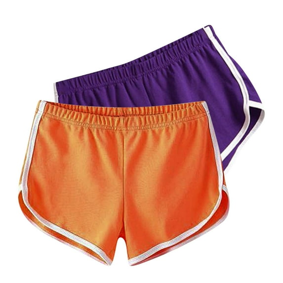 Samickarr Plus Size Dolphin Shorts For Women Athletic Shorts Yoga Gym Sport Shorts Yoga Dance Short Running Shorts Summer Shorts No Drawstring(2PC)