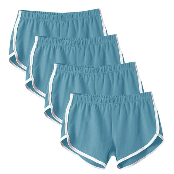 Samickarr Plus Size Dolphin Shorts For Women Athletic Shorts Yoga Gym Sport Shorts Yoga Dance Short Running Shorts Summer Shorts No Drawstring(4PC)