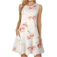 thumbnail image 1 of Samickarr Plus Size Summer Dresses For Women Casual T Shirt Dresses Beach Cover Up With Pockets Boho Dress Comfy Printing Sleeveless Rounk Neck Sun Dress Plain Tank Dress, 1 of 8