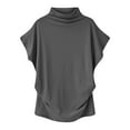thumbnail image 1 of Samickarr Plus Size Summer Tops For Women Casual Short Sleeve Mock Neck Blouse Shirt Turtleneck Tops, 1 of 3