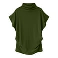 thumbnail image 1 of Samickarr Plus Size Summer Tops For Women Casual Short Sleeve Mock Neck Blouse Shirt Turtleneck Tops, 1 of 3