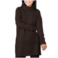 thumbnail image 1 of Samickarr Plus Size Sweaters for Women Long Sleeve Turtleneck Side Split Tunic Pullovers Fall Trendy Solid Color Casual Tops, 1 of 6