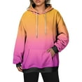 thumbnail image 1 of Gnshining Plus Size Sweatshirts for Women Gradient Color Loose Hooded Tops Long Sleeve Drawstring Casual Pullover, 1 of 7