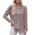 thumbnail image 1 of Samickarr Plus Size Tunic Tops For Women To Wear With Leggings Loose Fit Dressy Casual Pullover Tops Long Sleeve Fall Sweatshirt Woman Round Neck Color Long Sleeve Blouse, 1 of 7