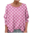 thumbnail image 1 of Samickarr Polka Dot Sweatshirt for Women Long Sleeve Crew Neck Casual Shirt Oversized Fall Fashion Loose Pullover, 1 of 5
