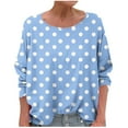 thumbnail image 1 of Samickarr Polka Dot Sweatshirt for Women Long Sleeve Crew Neck Casual Shirt Oversized Fall Fashion Loose Pullover, 1 of 5