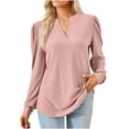 thumbnail image 1 of Samickarr Pullover Sweaters For Women Fall Sweatshirt Tunic Tops For Women To Wear With Leggings Women's Solid V-Neck Long Sleeve Loose T-shirt Top, 1 of 6