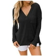thumbnail image 1 of Samickarr Pullover Sweaters For Womens Trendy Dressy Business Casual Loose Fit Plus Size Tunic Tops To Wear With Leggings Women Turndown Collar Long Sleeve Loose T-Shirt Autumn Blouse Pullover Tops, 1 of 8