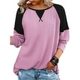 thumbnail image 1 of Samickarr Pullover Sweaters For Womens Trendy Dressy Business Casual Loose Fit Long Sleeve Plus Size Tunic Tops To Wear With Leggings Women Summer T-Shirt Long Sleeve Casual Patchwork Top Blouse, 1 of 6