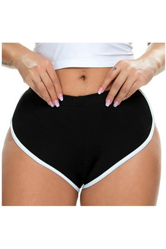 Retro Dolphin Shorts For Women Sexy Booty Shorts Sports Yoga Gym Running Basic Slip Bike Shorts Capris Hot Pants