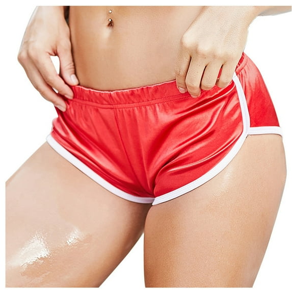 Samickarr Retro Dolphin Shorts For Women Sexy Booty Shorts Sports Yoga Gym Running Basic Slip Bike Shorts Capris Hot Pants