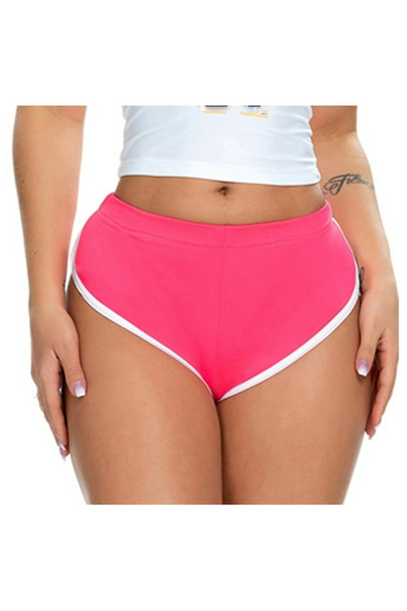 Retro Dolphin Shorts For Women Sexy Booty Shorts Sports Yoga Gym Running Basic Slip Bike Shorts Capris Hot Pants