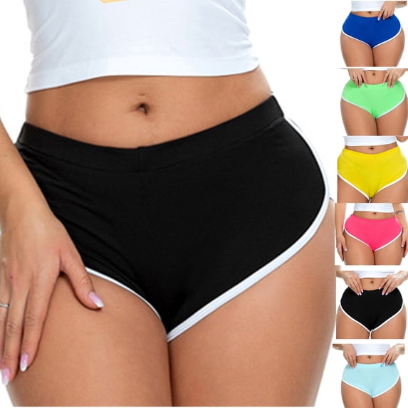 Samickarr Retro Dolphin Shorts For Women Sexy Booty Shorts Sports Yoga Gym Running Basic Slip Bike Shorts Capris Hot Pants