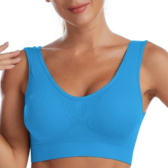 gakvbuo Seamless Sports Bra for women Wirefree Yoga Bra with Removable Pads Workout Activity Sleep Underwear Bras for Women cami bra