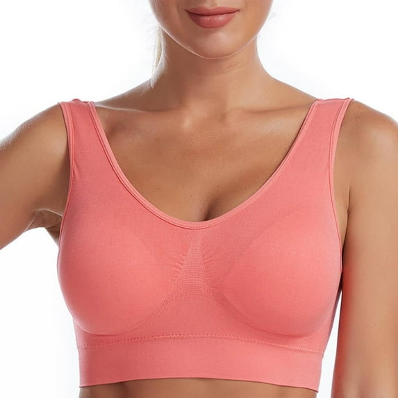 gakvbuo Seamless Sports Bra for women Wirefree Yoga Bra with Removable Pads Workout Activity Sleep Underwear Bras for Women cami bra