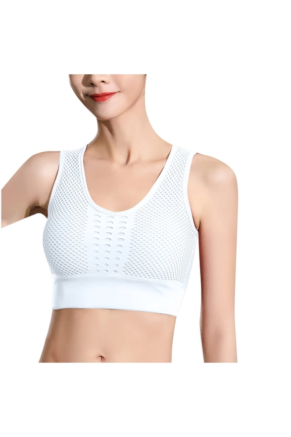 Sports Bra for Women Full Coverage Breathable Cutout Back No UnderWire Underwear Seamless High Impact Exercise Athletic Bras