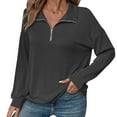 thumbnail image 1 of Gnshining Striped Sweatshirts for Women Half Zip Long Sleeve Collared Tunic Pullovers Fall Fashion Loose Tops, 1 of 5