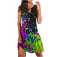 thumbnail image 1 of Samickarr Summer Dresses For Women 2023 Tank Tunic Dress Swing Flowy Sundresses Crewneck Shirt Dresses Sleeveless Floral Print Hollow Out Mini Dresses Loose Casual Dresses Beach Dress For Women, 1 of 4