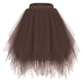 thumbnail image 1 of Npasoilc Mini Skirts for Women High Elastic Waist A-Line Ruffle Layered Puff Skirt Half Length Skirt Mesh Yarn Skirts, 1 of 2