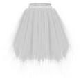 thumbnail image 1 of Npasoilc Mini Skirts for Women High Elastic Waist A-Line Ruffle Layered Puff Skirt Half Length Skirt Mesh Yarn Skirts, 1 of 2
