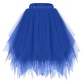 thumbnail image 1 of Npasoilc Summer Puff Skirts for Women High Waisted Elastic Waist Tiered Irregular Ruffle Hem Cake Skirts Casual Short Mesh Yarn Layered Skirt, 1 of 2