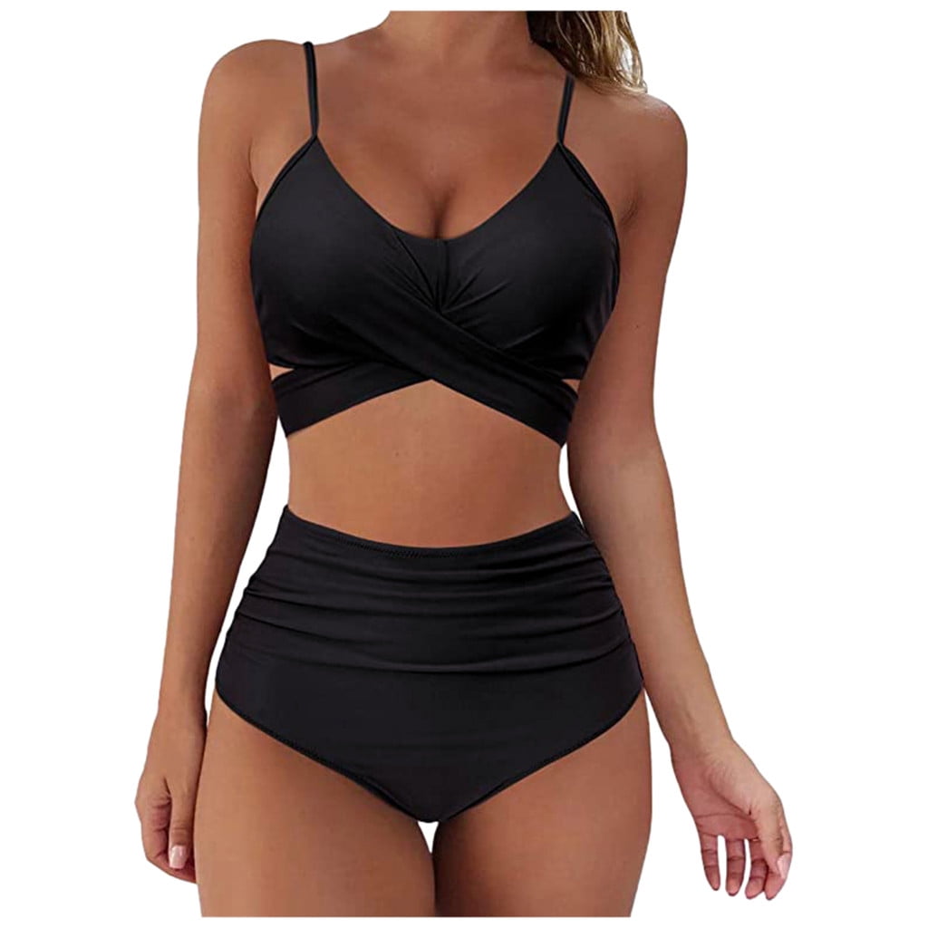 Black PU Bikini Tops Sexy Slim Swimwear Small Chest Cover Gathered Wrap Bathing  Suit Bra Low Waist Lacing Swimsuit Bra - AliExpress