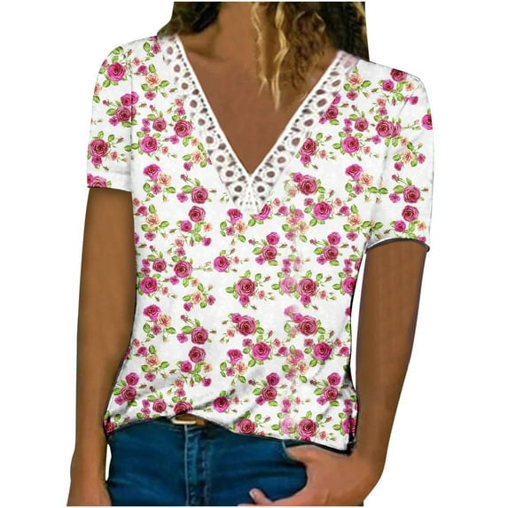 Samickarr Summer Savings Clearance Plus Size Summer Tops For Women Tops Dressy Casual Tunic Tops To Wear With Leggings Women's Casual Long Sleeve Buttons Comfortable Print Sweatshirt Tops Blouse