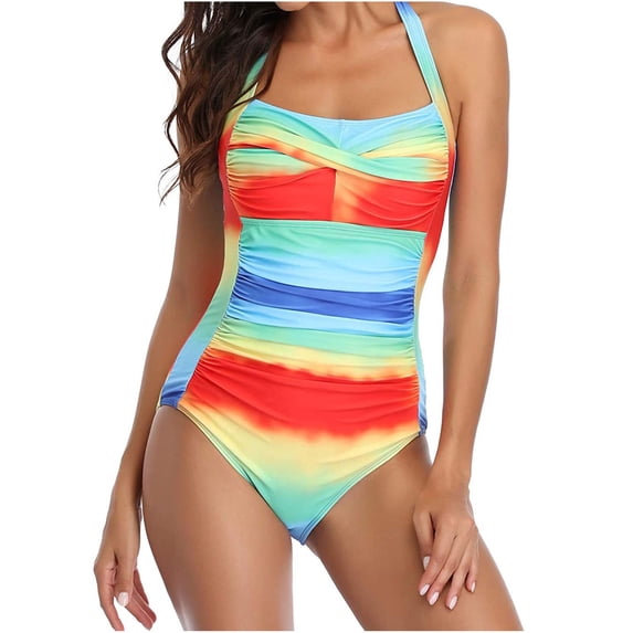 Samickarr Summer Savings Clearance Plus Size Swimsuit For Women One Piece Tummy Control High Waist Bikini Fashion Sexy One-Piece Women Bikini Push-Up Pad Swimwear Swimsuit Beachwear