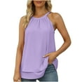 thumbnail image 1 of Samickarr Summer Savings Clearance Plus Size Summer Tops For Women Tops Dressy Casual Tunic Tops To Wear With Leggings Womens Blouse Halter Tank Tops Summer High Neck Sleeveless Chiffon Tops, 1 of 7