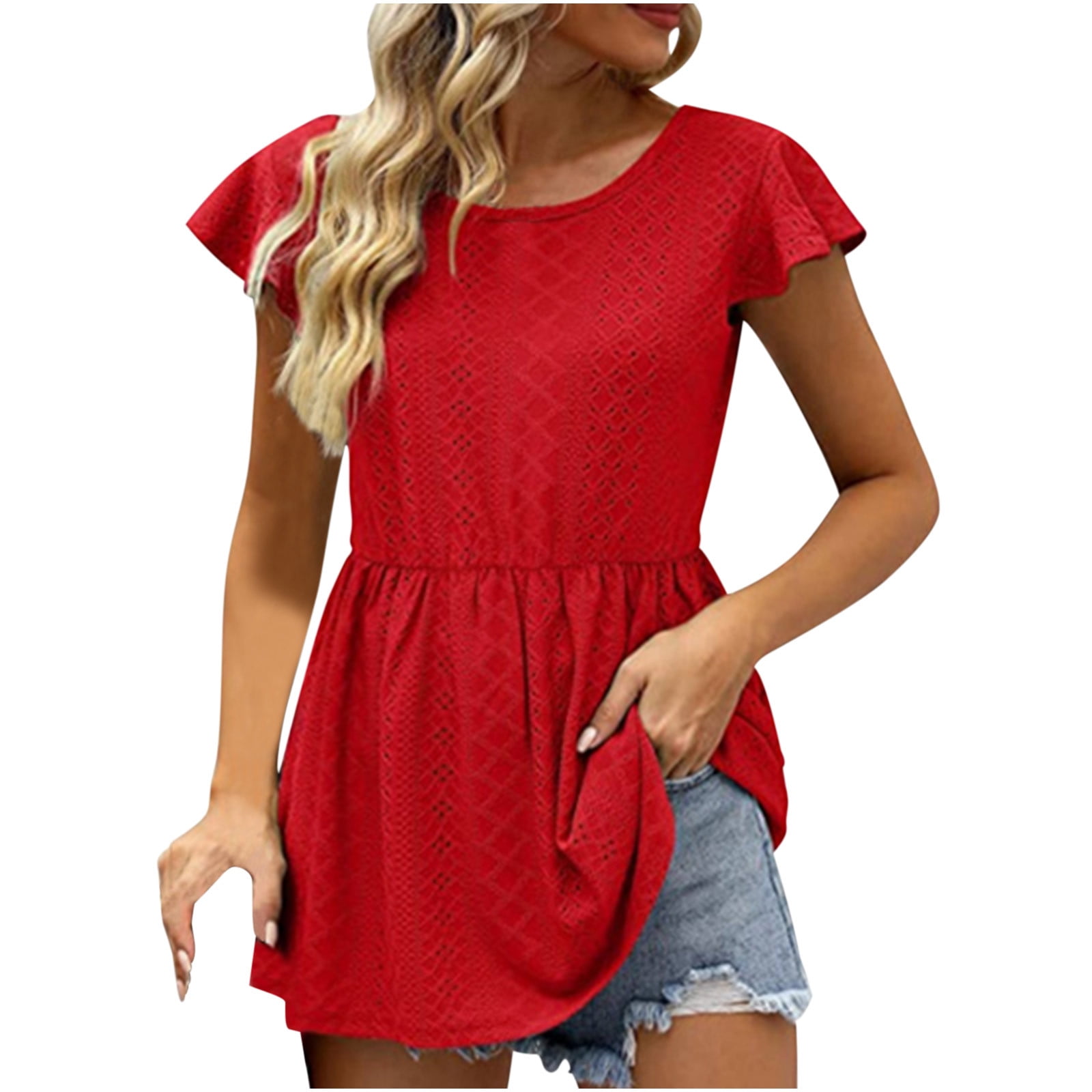 Samickarr Summer Savings Clearance Plus Size Summer Tops For Women Tops ...