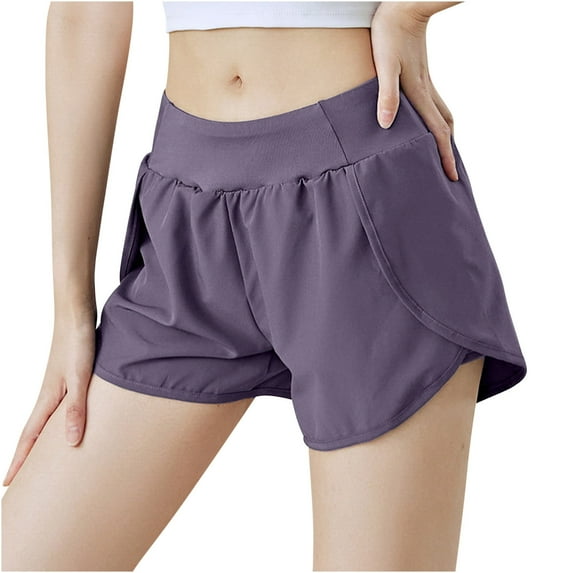 Samickarr Summer Savings Clearance!Running Shorts For Women High Waisted Bike Shorts Quick Drying Gym Sports Shorts Loose Fit Workout Athletic Yoga Shorts For Women With Pockets