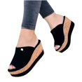 thumbnail image 1 of Samickarr Summer Slippers For Women Indoor And Outdoor Wide Summer Womens Fashion Slope Heel Thick Bottom Flip Flop Solid Shoes Sandals, 1 of 5