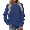 thumbnail image 1 of Gnshining Sweatshirts for Women Long Sleeve Fall Tunic Tops Color Solid Crew Neck Hoodless Cute Pullover Tops, 1 of 4
