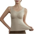thumbnail image 1 of Gnshining Thermal Underwear Bra for Women Casual Sleeveless V Neck Tank Top Fall Seamless Solid Color Warm Bottoming Tops, 1 of 4