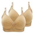 thumbnail image 1 of Samickarr Wireless Support Bras for Women 2PC Full Coverage Gathered Push Up Lingerie Comfort Breathable Wirefree Minimizer Bras Adjustable Strap Daily Underwear Bralettes, 1 of 5
