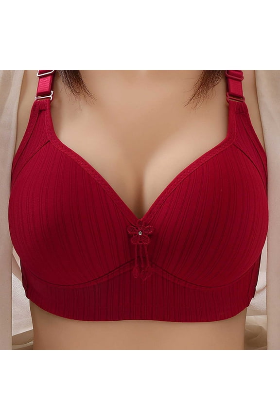 Wireless Support Bras for Women Full Coverage Gathered Push Up Lingerie Minimizer Bras Thin Breathable Adjustable Beauty Back Daily Underwear Bralettes