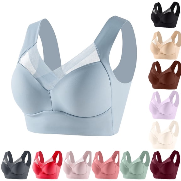 gakvbuo Wireless Support Bras For Women Full Coverage Plus Size Bras Post-Surgery Bra Strapless Lace Underwear Wirefree Bralette Bra Yoga Sports Bra