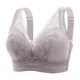 thumbnail image 1 of Samickarr Wireless Support Bras for Women Sexy Full Coverage Gathered Up Plus Size Lingerie Wirefree Jaquard Lace Minimizer Bralettes Adjustable Shoulder Strap Beauty Back Daily Underwear Bras, 1 of 5