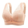 thumbnail image 1 of Samickarr Wireless Support Bras for Women Sexy Full Coverage Gathered Up Plus Size Lingerie Wirefree Jaquard Lace Minimizer Bralettes Adjustable Shoulder Strap Beauty Back Daily Underwear Bras, 1 of 8