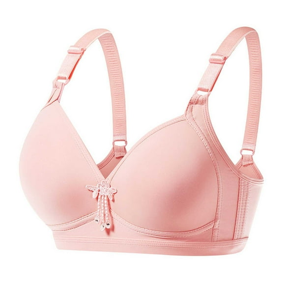 Samickarr Wireless Support Bras for Women Full Coverage Gathered Up Lingerie Minimizer Bras Thin Breathable Adjustable Shoulder Strap Daily Bralettes