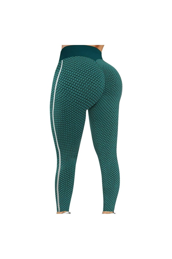 Women High Waist Yoga Pants Tummy Control Stretchy Workout Ruched Butt Lift Booty Scrunch Textured Tights Anti Cellulite Leggings