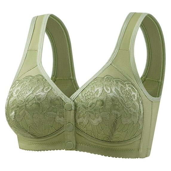 gakvbuo front open bras for women button front Wireless Support Bras For Women Full Coverage Plus Size Bras Post-Surgery Bra Wirefree Bralette Minimizer Bra For Everyday Comfort