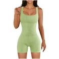 thumbnail image 1 of Samickarr Workout Jumpsuits For Women Romper Jumpsuits Workout Short Yoga RomperSpring And Summer Solid Tight Waistband Sleeveless Square Neck Short Jumpsuit, 1 of 6
