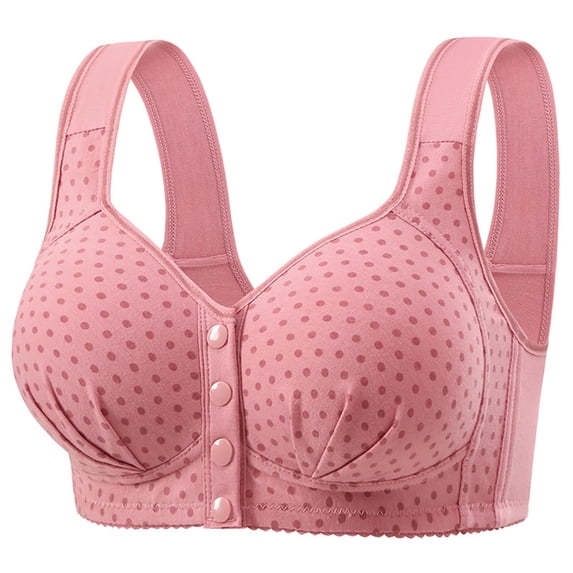 gakvbuo front open bras for women button front Wireless Support Bras For Women Full Coverage Plus Size Bras Post-Surgery Bra Wirefree Bralette Minimizer Bra For Everyday Comfort