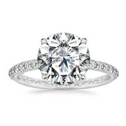 Samie Collection 4.3 Carat Round Brilliant Micro-Pave CZ Solitaire Engagement Ring