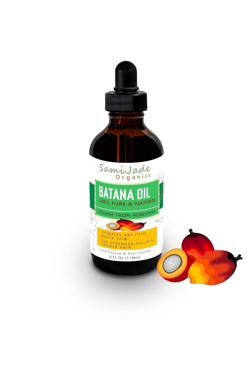 Samijade Organics Batana Oil for Hair Growth 100% Pure & Natural - For Thicker & Stronger Hair 4 FL OZ