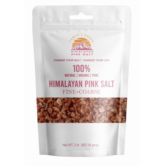 Samin's Arden Himalayan Pink Salt Coarse Grain 2lb Bag with 84+ Trace Mineral