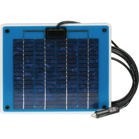 12" Black and Blue 5W Battery Maintainer Portable Sun Charger