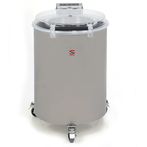 Sammic ES-200 Commercial Salad Spinner, 26 lb Capacity, 2-Speed, 900 RPM, Stainless Steel Basket, Clear Self-Opening Lid, Locking Casters, Portable, High-Volume Lettuce Dryer